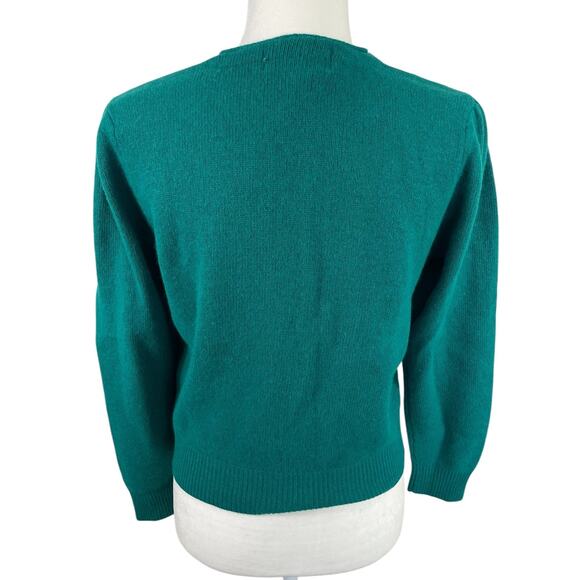 Vintage Lambswool Angora Blend Cardigan Puff Sleeve Holiday Cottage Core Small - Picture 6 of 10